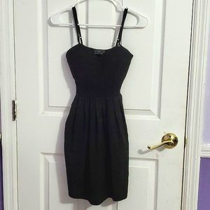 OBEY Party Evening Black Sweetheart Flowy Pleated Mini Dress XS